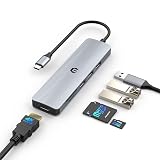 TOTU 6-in-1 USB C Hub: 4K HDMI USB 3.0/2.0 SD/TF Card Reader Compatible with USB C Laptops & Other Type C Devices