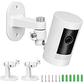 Ddincuvo 2Pack Camera Wall Mount Bracket for Ring Stick Up Cam Ring Outdoor Cam Plus Indoor Cam,360&deg; Adjustable Wall Bracket with Perfect View Angle for Home Security Camera System (White)