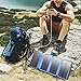 Solar Charger 20000mAh,Wireless Qi Power Bank Portable Solar Battery Charger with 3 Solar Panels Flashlight 5V 2.1A Dual Port Output Waterproof External Battery Pack for Outdoor Camping Travel-Blue