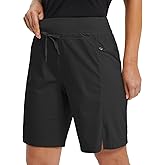 baleaf Women's Hiking Long Shorts 9"/11" Quick Dry Hiking Bermuda Cargo for Curvy Lightweight Knee Length Shorts Pockets