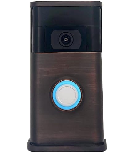 Hammered Oiled Bronze Cover For Ring Battery Doorbell (2024 Release) - Decorative Faceplate, No Tools Needed