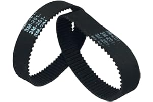 BEMONOC Pack of 2pcs HTD 3M Round Rubber Timing Belts Closed-Loop 201mm Length 67 Teeth 15mm Width Industrial Drive Belts