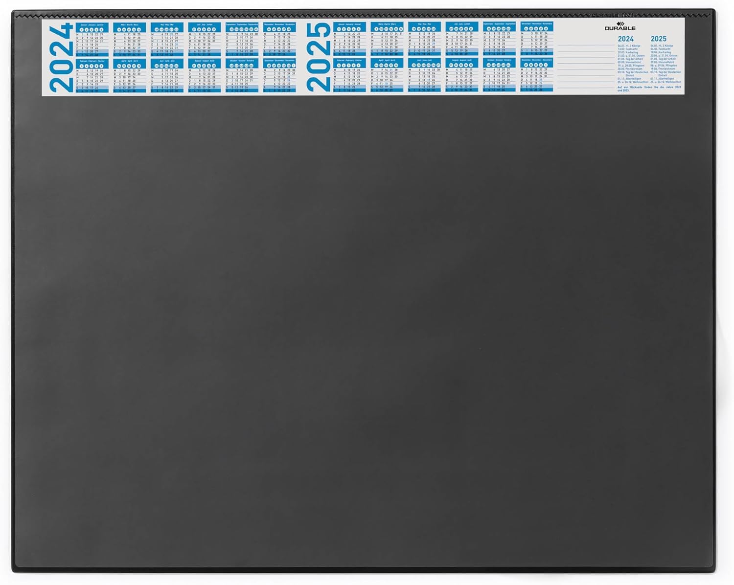 Durable Desk Mat with Annual Calendar Dark Blue | 65 x 52 cm | Pack of 1 | Anti-Glare Transparent Overlay Included | Ideal for Offices and Home Offices