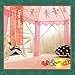 Debug Princess Tent Kids Play Tent Teepee Girls Toys Children Castle Games House with Star String Lights and Party Flags for Indoor/Outdoor Fun - 55