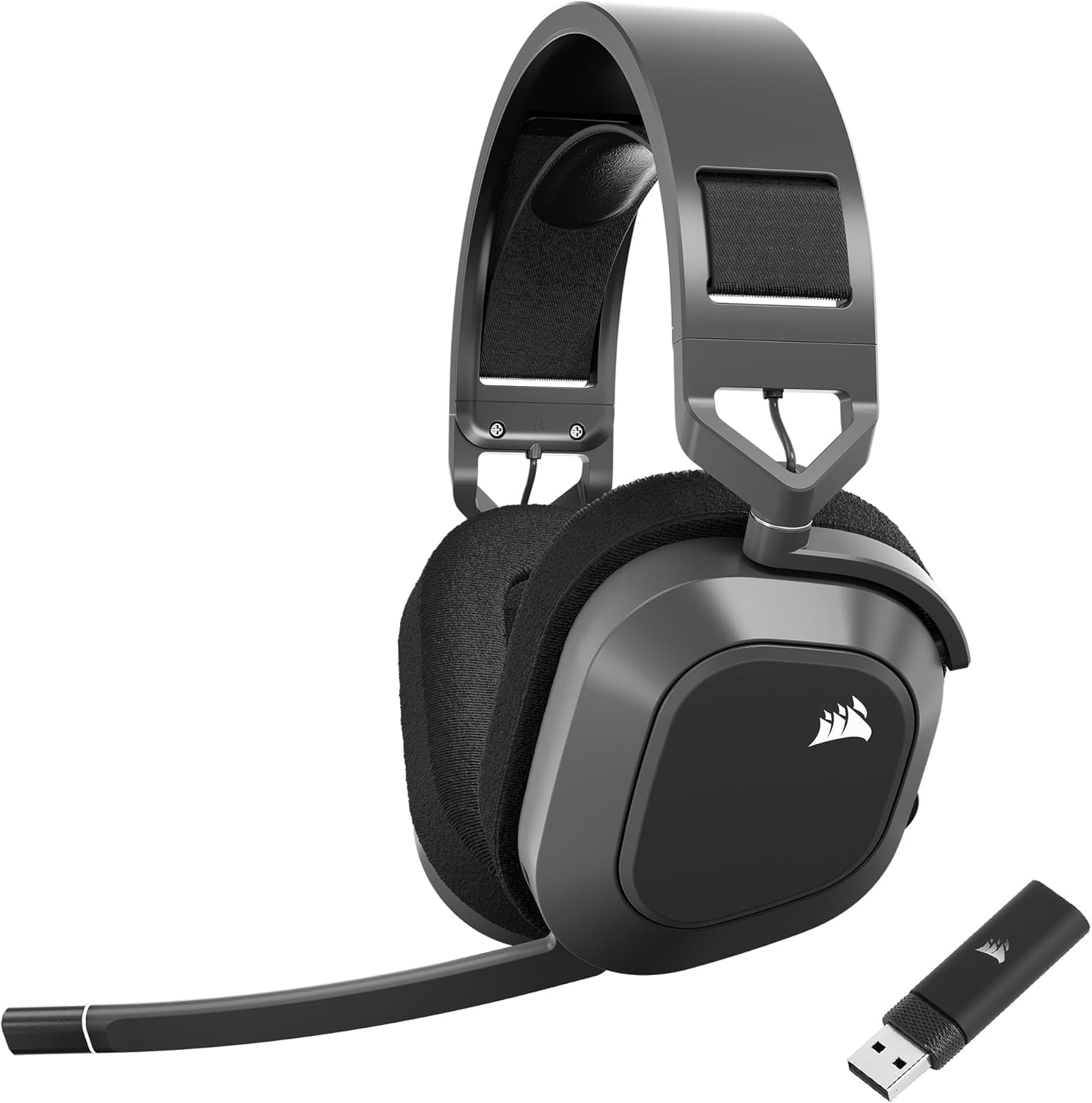 Corsair HS80 MAX Wireless Multiplattform-Gaming-Headset – Stahlgrau