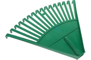 SEWACC Heavy Duty Lawn Rake for Leaves and Grass Green Plastic Garden Leaf Rake with Wide Head for Outdoor