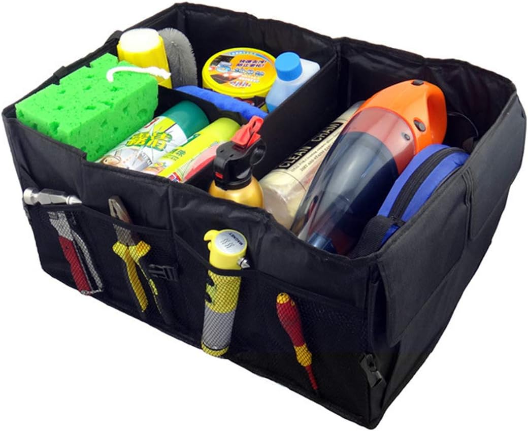SHAFIRE Collapsible Car Boot Organizer Car Trunk Tidy Bag, Collapsible Storage Box, Fold-able Multi-use Tools (Black)