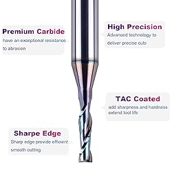SpeTool 1/8 Inch Upcut CNC Router Bits 1/4 Inch