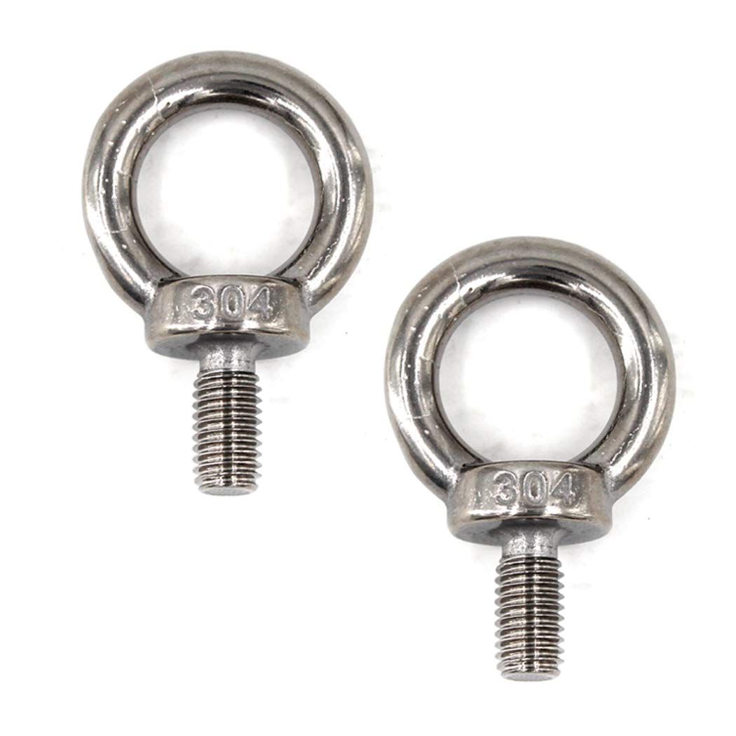 M12 Eye Bolt 304 Stainless Steel Heavy Duty Lifting Ring Bolt Screws Pack of 2