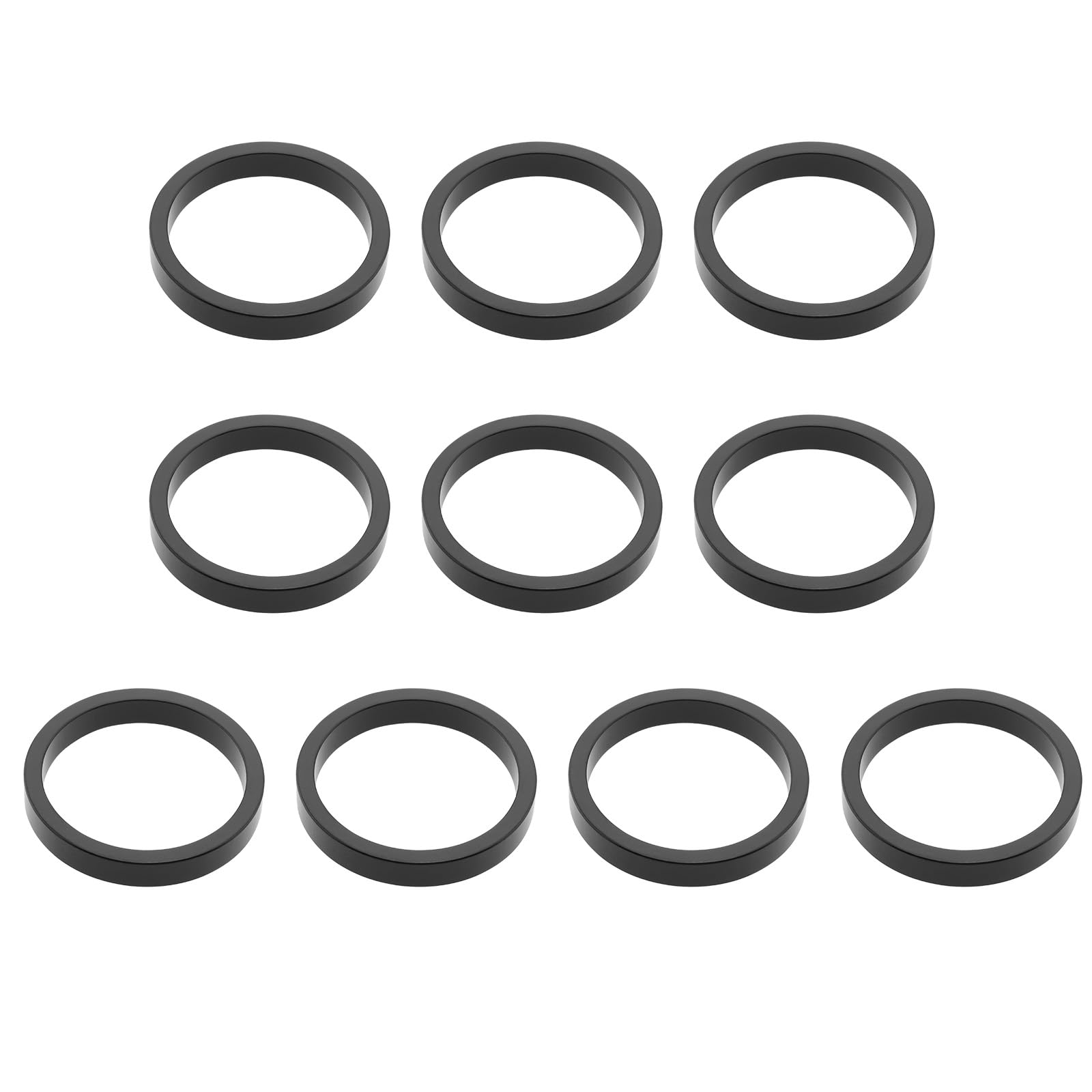ECSiNG 10Pcs 1 1/8 inch Aluminium Alloy Headset Spacers 28.6mm x 5mm Cycle Stem Spacers Compatible with MTB Road Bike Compatible with BMX Compatible with Flatland