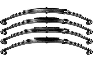 NIATHI M-Parts 2 Pairs of SW4B Trailer Spring - 25-1/4" Double Eye 4-Leaf Spring 1-3/4" Wide for 3,500 lbs (3.5K) Trailers (1750 lb Capacity Per Spring)