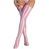 Men's Sissy High Over Knee Glossy Oil Shiny Stocking, Femboy Thigh High Stockings, for Cross-dressing