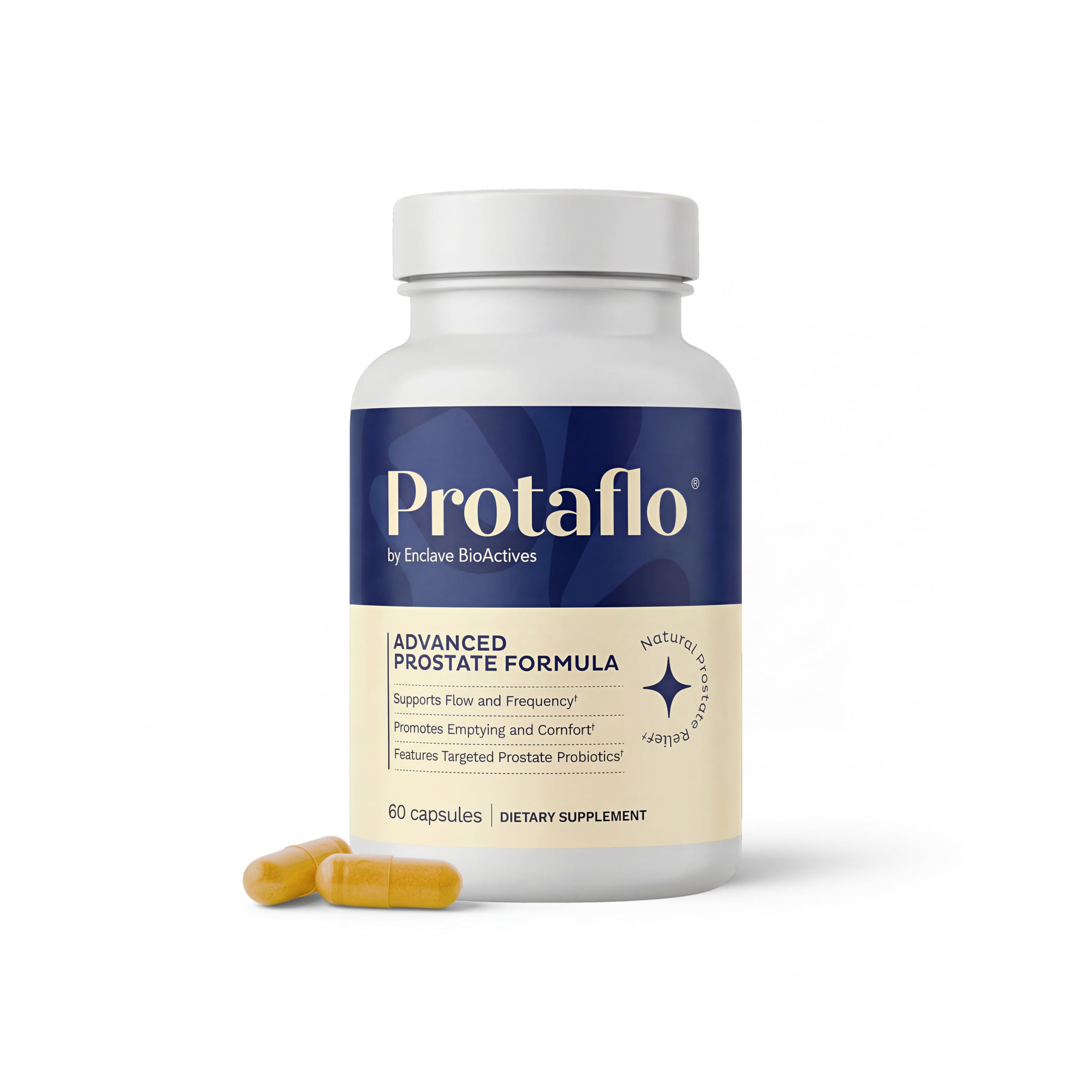 Photo 1 of Protaflo Prostate Supplements for Men - Supports Urinary Flow & Bladder Control | Probiotics + Black Walnut, Nettle, Turmeric, Lycopene, Pumpkin Seed, Vitamin D3 & K2, Zinc + Selenium, 60 Caps