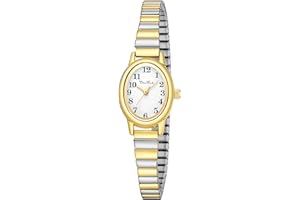 Diaofendi Petite Women's Easy Reader Watch, Analog Women Watch with Stainless Steel Expansion Band, Water Resistant