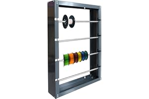 THUNDERBAY Wire Spool Rack Cold-Rolled Steel Wire/Cable Dispenser with 4 Adjustable Rods - Superior Strength Wall Mounted Spool Storage Rack Wire Holder for Electrical, Industrial & Retail Use