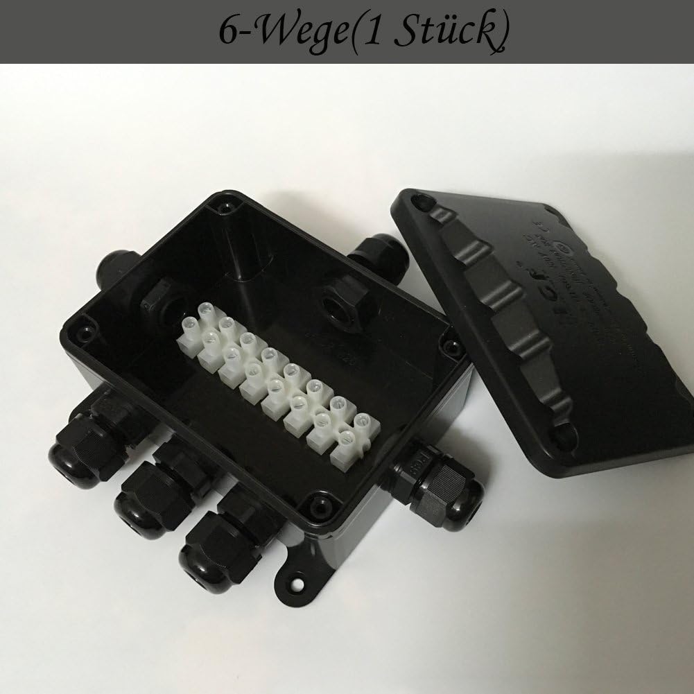 6Way IP66 Waterproof Junction Box Outdoor 107*80*45mm External