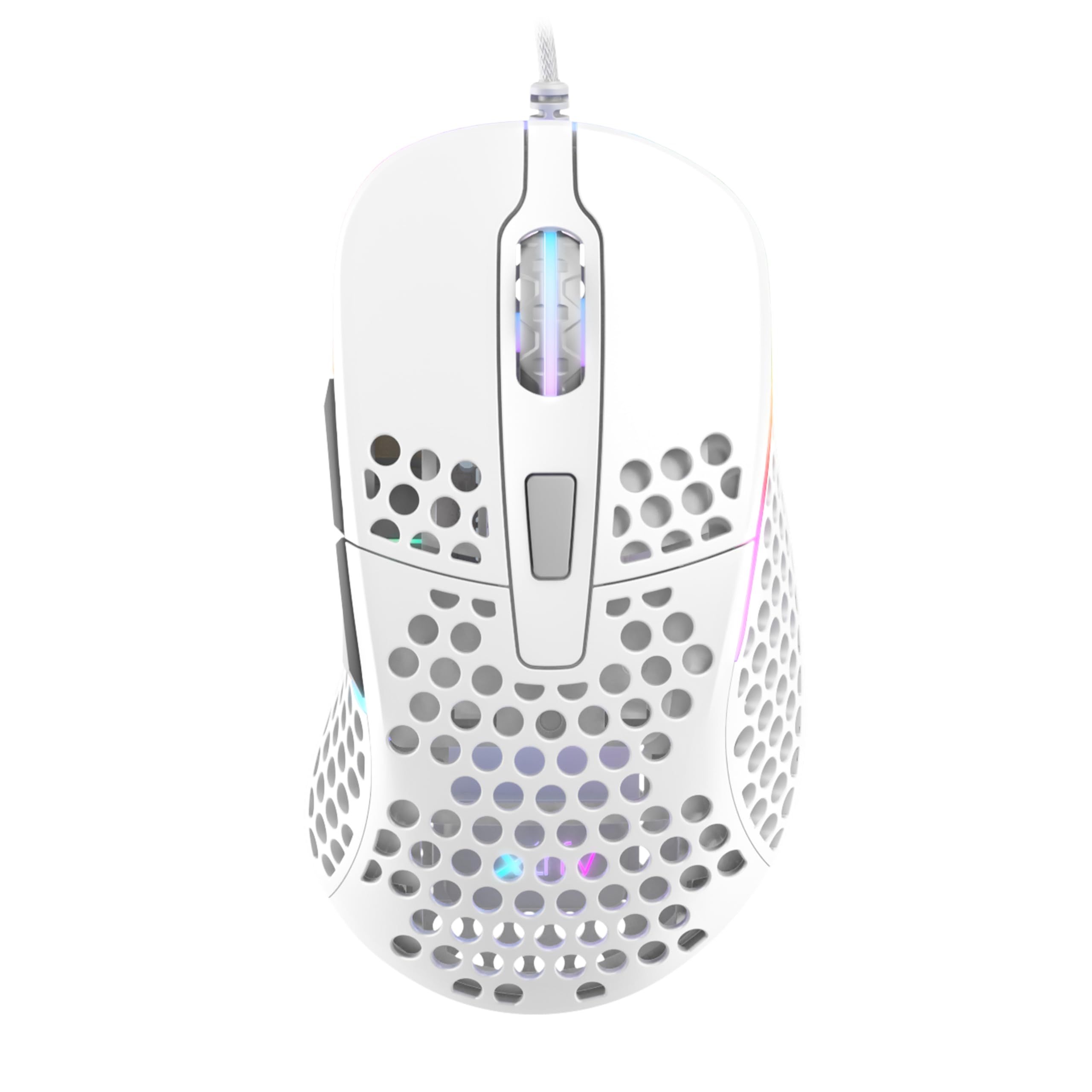 Xtrfy M4 RGB, Ultra-Light Wired Gaming Mouse, Ergonomic Design for Right-Handers, Cutting-Edge Pixart 3389 Sensor, Adjustable RGB Lighting, White Edition
