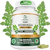 Moringa Capsules 800mg, 120 Moringa Pure Capsules For Energy, Immune Support, Gut Health & Powerful Green Superfood, Rich In Antioxidants, Essential Vitamins & Amino Acids, Non-GMO & Gluten Free