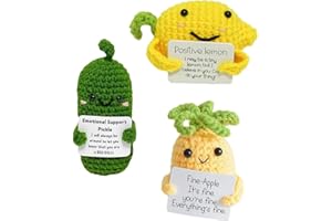 YGBrand Cute Doll Funny Crochet Inspirational with Positive Card Birthday Gifts Cheer up Gifts for Friends Decorations Gifts for Women (3PCS G)