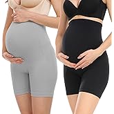 AUTUCAU Maternity Cotton Underwear High Waist Adjustable Pregnancy Seamless Soft Hipster Panties Over Bump 4-Pack