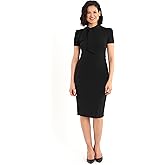 Maggy London Womens Solid Crepe Classic Novelty Short Sleeve Sheath