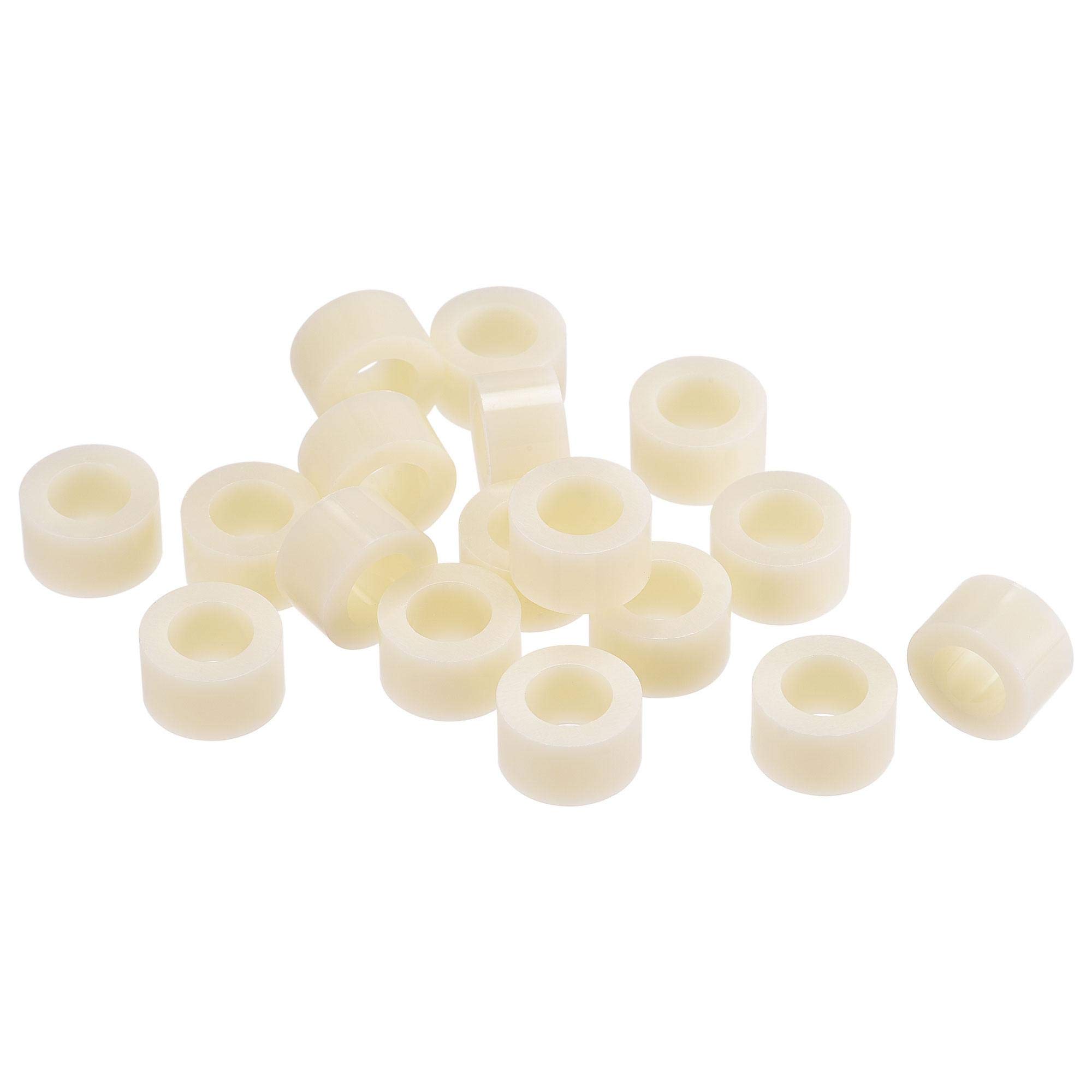 sourcing map ABS Round Spacer Washer ID 8.2mm OD 14mm Length 8mm Plastic Standoff for 3D Printer, TV Wall Mounting, Electrical Outlet, Beige, 300Pcs