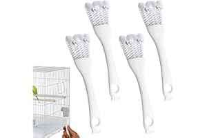 Wbgraceful Bird Cage Cleaner with Long Handle & Shovel – White Bird Poop Remover for Parrot & Pet Cages – 4pcs Poop Off Bird 