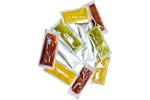 200 Condiment Sachets – 50 Mayo, 50 Ketchup, 50 Mustard, 50 Relish – With Bonus PaLiSoL CREATiONS Coaster – Bulk Variety Pack
