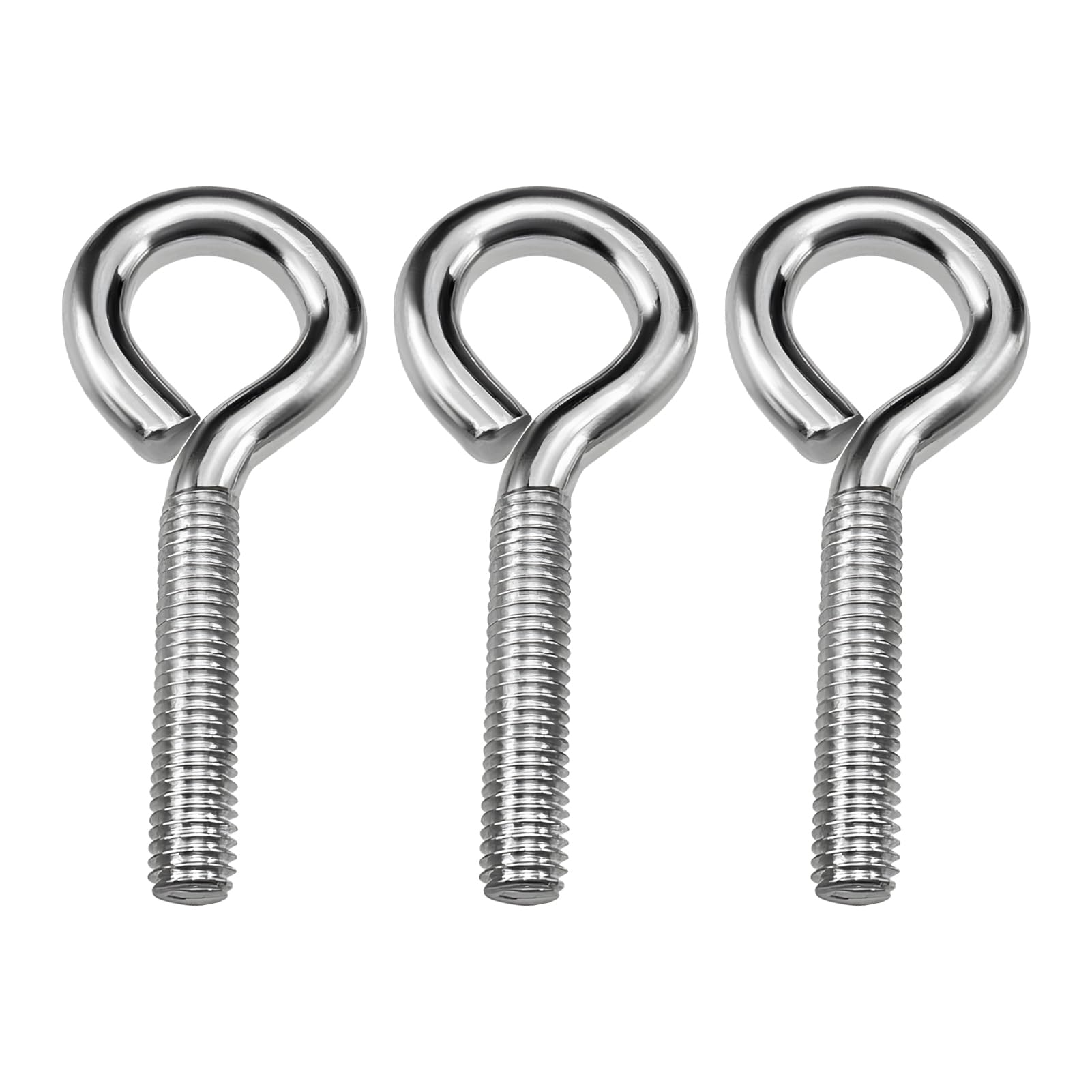 3 Pcs Hooks and Eyes Metal Expansion Bolts, Universal M8 Eye Bolt Eyelet Screws Vine Eye Bolts Eye Screws Heavy Duty Stainless Steel Screw-in Eyebolt Flat Screw Fittings for Garden Outdoor Climbing