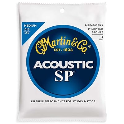 Martin MSP4200 SP Phosphor Bronze Acoustic Guitars Strings - 3 Pack