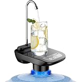 5 Gallon Black Drinking Water Dispenser Pump, Automatic Electric Desk Pump | Water Pump for 1-5 Gallon Water Jugs, Portable Rechargeable Electric Water Bottle Pump for Home, Kitchen, Office, Camping