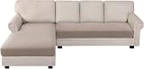 BellaHills Sectional Sofa Covers Chaise + 3 Seater Sand High Stretch