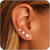 KELAIEN 3-5 Pairs Gold Stud Earrings for Women Trendy 925 Sterling Silver Stud Cartilage Earrings Hypoallergenic 14K Gold Plated Pearl Star Earring Sets for Multiple Piercing Cubic Zirconia Opal Jewelry