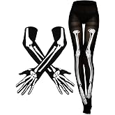 Jansun Skeleton Tights and Gloves Set Halloween Skeleton Costume