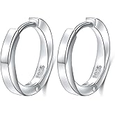 925 Sterling Silver Huggie Hoop Earrings Dainty Lever Back Dangle Drop Earrings for Women Men Holiday Jewelry Gift
