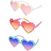 KiddieSol Toddler Girl Sunglasses - Heart Sunglasses for Little Girls 3-10, Wavy Scalloped Frame, UV Protection Shatterproof PC Lens