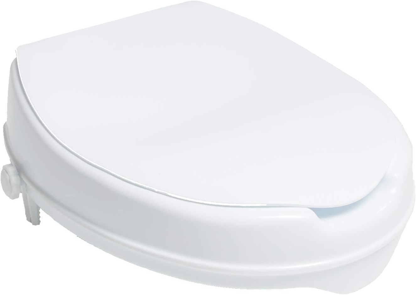 PCP 2-Inch Raised Standard Toilet Seat, Increase Height Over Commode, Low Profile Elevated, Includes Lid, Tightening Stability Safety Clamps: Health & Personal Care