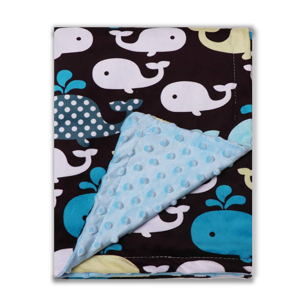 Soft Minky Baby Blanket - with Premium Dotted Backing Whale Printed - Unisex - for Stroller, Crib, Newborns, Receiving (30"x40") : Baby