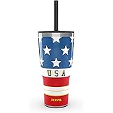 Tervis Traveler USA - Play The Anthem Triple Walled Insulated Tumbler Travel Cup Keeps Drinks Cold & Hot, 30oz with Straw Lid, Stainless Steel