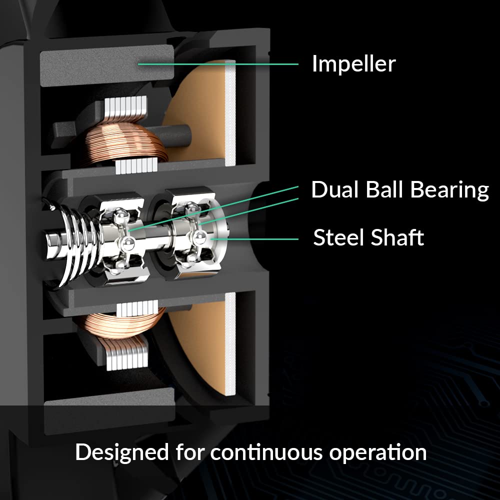 ARCTIC P14 PWM PST CO - PC Fan, 140mm Case Fan with PWM Sharing Technology (PST), Pressure-optimised, Dual Ball Bearing for Continuous Operation, Computer, 200–1700 RPM (0 RPM 5%) - Black