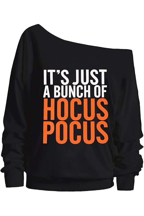 Women's Off Shoulder Halloween Graphic Sweatshirt Long Sleeve Loose Pullover  Top Shirts, Black, Small : Amazon.ca: Clothing, Shoes u0026 Accessories