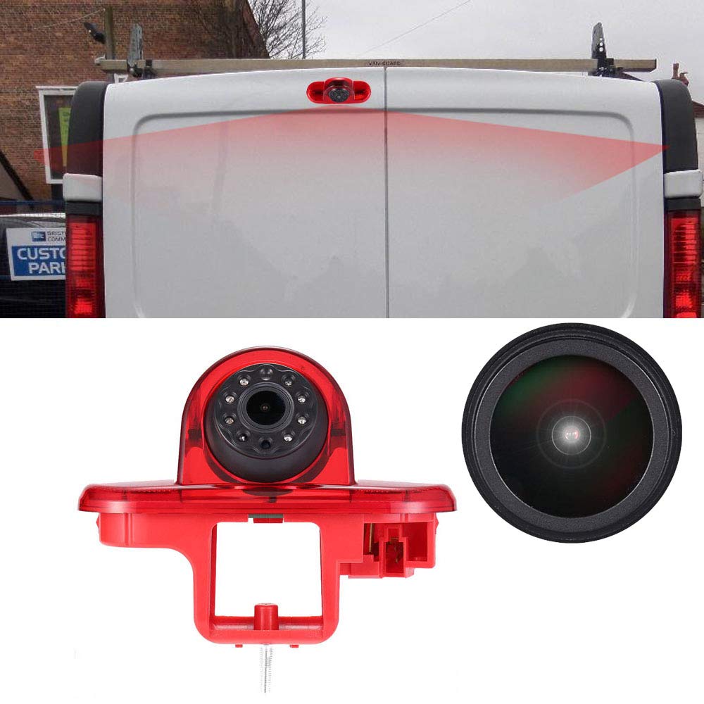18mm Car Third Roof top mount Brake Light Rear View Camera for Opel Vivaro surf concept/life/Combo/Vauxhall/Renault Trafic/Fiat Talento/Primastar van (New item: adjustable angle and distance)