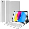 MMK Keyboard Case for iPad 11th Gen (A16, 2025) & 10th Generation (10.9", 2022), for iPad 11th 10th Generation Case with Keyboard, Wireless Detachable Bluetooth Key Board,Pencil Holder-Grey