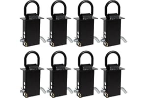 HEDDAY Trailer Stake Pocket D Ring 16200lbs Heavy Duty Removable Adjustable D-Ring Stake Pocket Tie Downs for Utility Trailers, Flatbed Trucks w/ 1/2" Hitch Pin (Black, 8PCS)