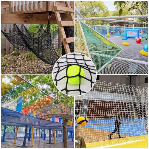 LJBD Heavy Duty Protective Net for Child Cats, Anti-Fall Safety Net - Polyester for Stairs, Balconies, Fences, Terraces, Pets for Cars (Size: 2 x 5 m (7 x 16 ft), Colour: Black