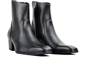 COWSDELLA Dress Boot for Men Casual Chelsea Combat Ankle Casual Walking Motorcycle Boots Black