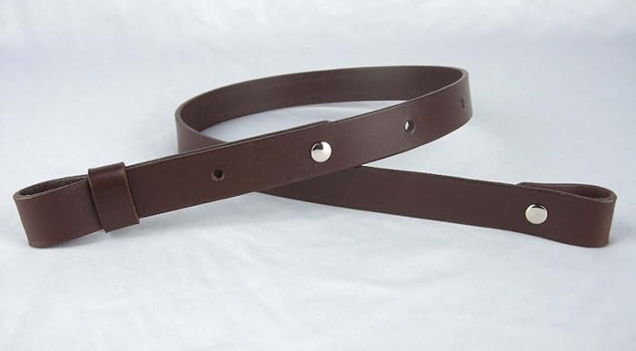 Nohma Leather 1&rdquo; Leather Rifle Gun Sling, Dark Brown Color, Amish Handmade