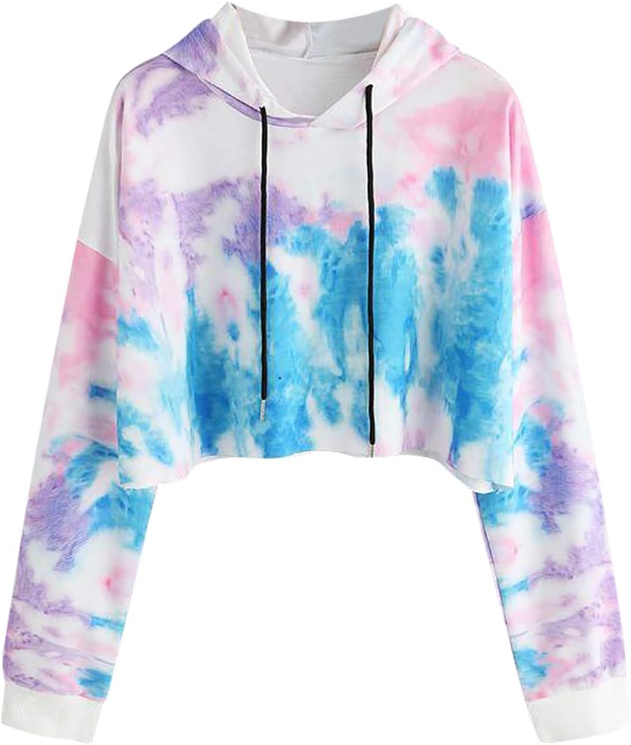 Women Merica Flag Long Sleeve Crop Top Casual Pullover Sweatshirt Fashion Crop Hoodie