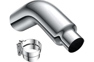JY PERFORMANCE 4 Inch (ID) Diesel Exhaust Tip Elbow Tip 4'' Inlet 6'' Outlet 23'' Long Chrome Turndown Exhaust Tip with Clamp