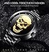 Creative 3D Skull Men's Watch Cool Stainless Steel Big Dial Vintage Boy Quartz Military Wristwatch (Gold 3D Skull)